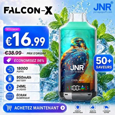JNR Falcon X 18000 Puffs Vape Jetable Rechargeable