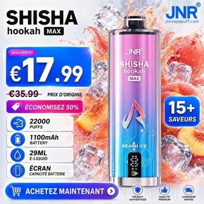 JNR Shisha Max 22000 Puffs Vape Jetable Rechargeable