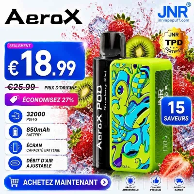 JNR AeroX 32K Vape Rechargeable et Rechargeable à Remplissage