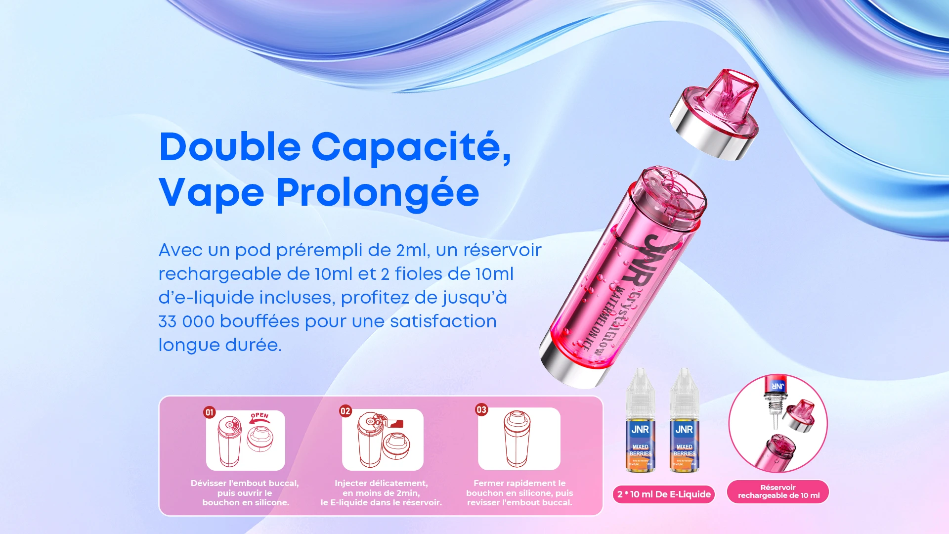 Réservoir transparent du JNR CrystalGlow 33K